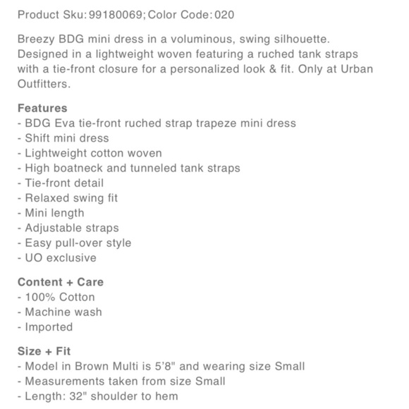 BDG Eva Tie-Front Ruched Strap Trapeze Mini Dress NWT Size XXS - Picture 8 of 9